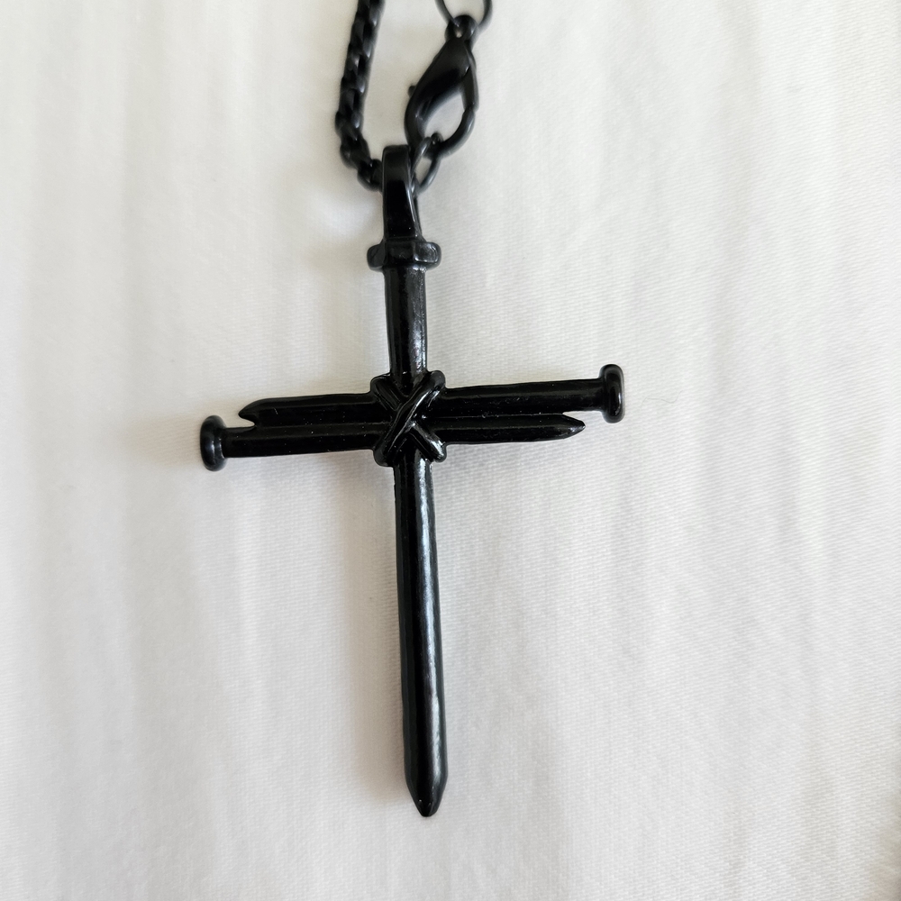 Elegant Black Cross Pendant Necklace